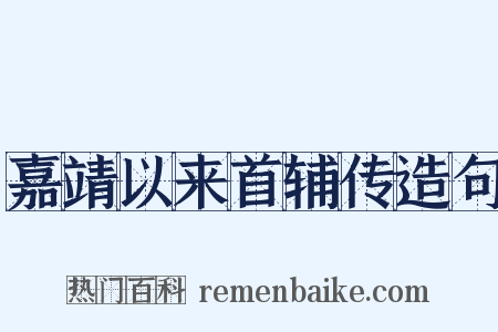 嘉靖以来首辅传造句是什么意思的图片